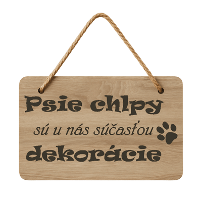 Drevená tabuľka - Psie chlpy