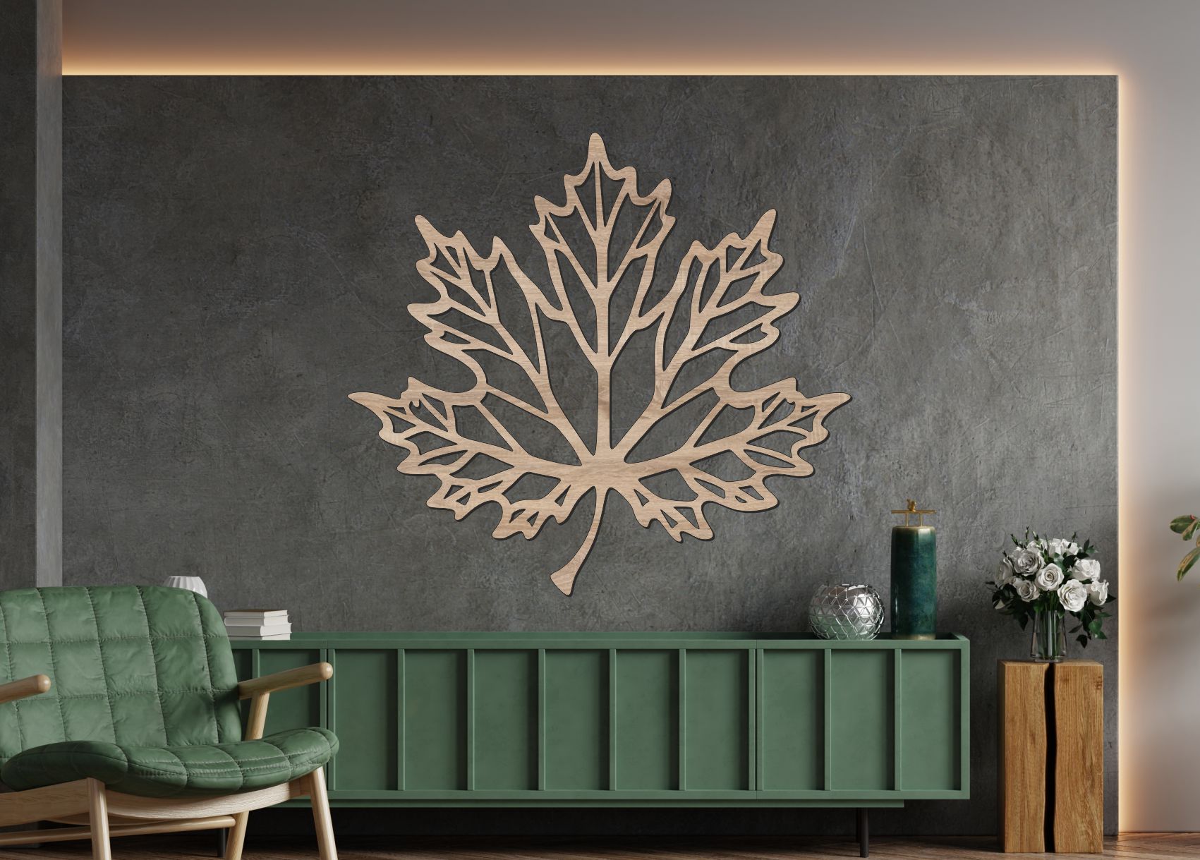 Javorový list – Drevený obraz na stenu