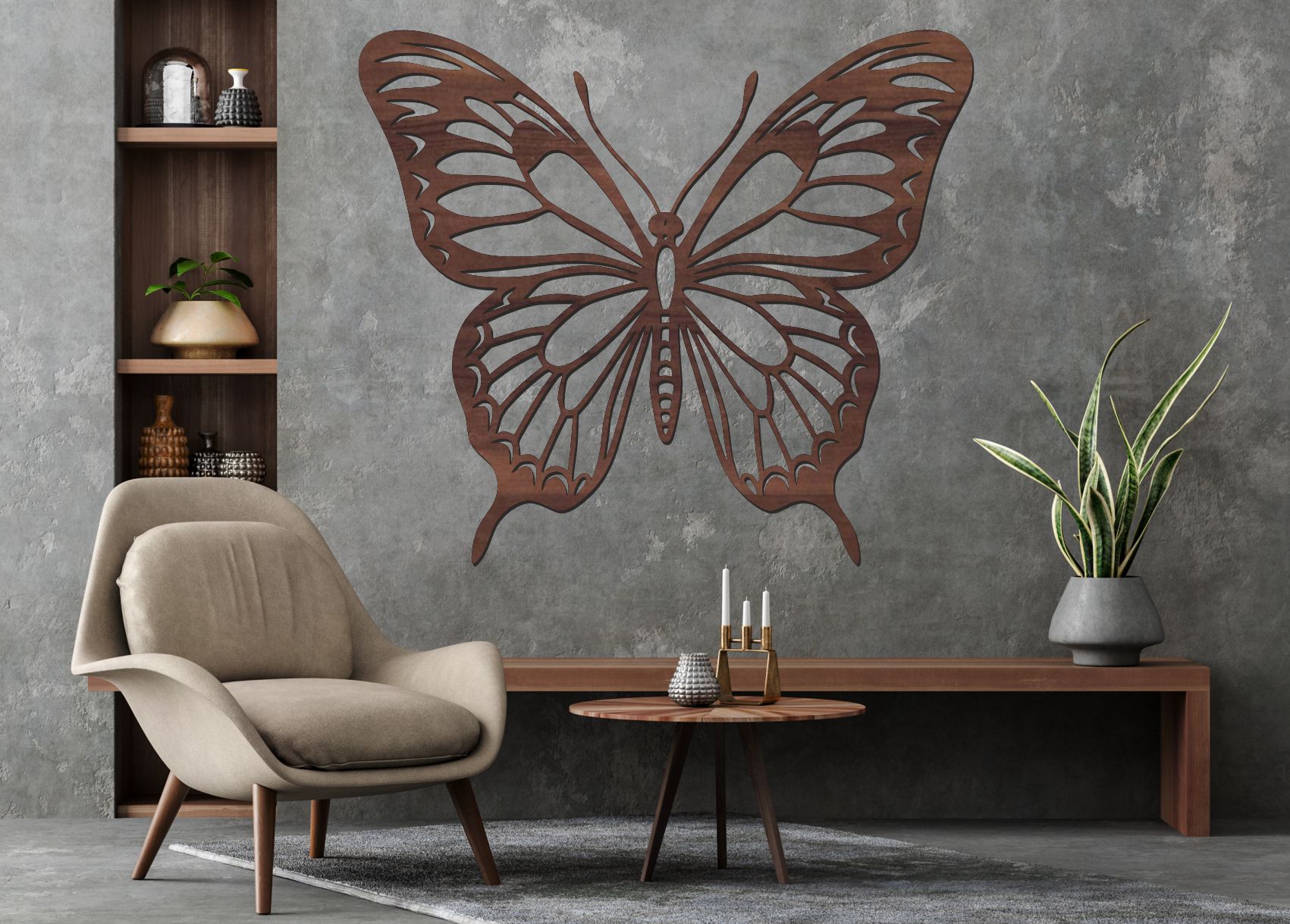 Drevený obraz – Elegantný motýľ