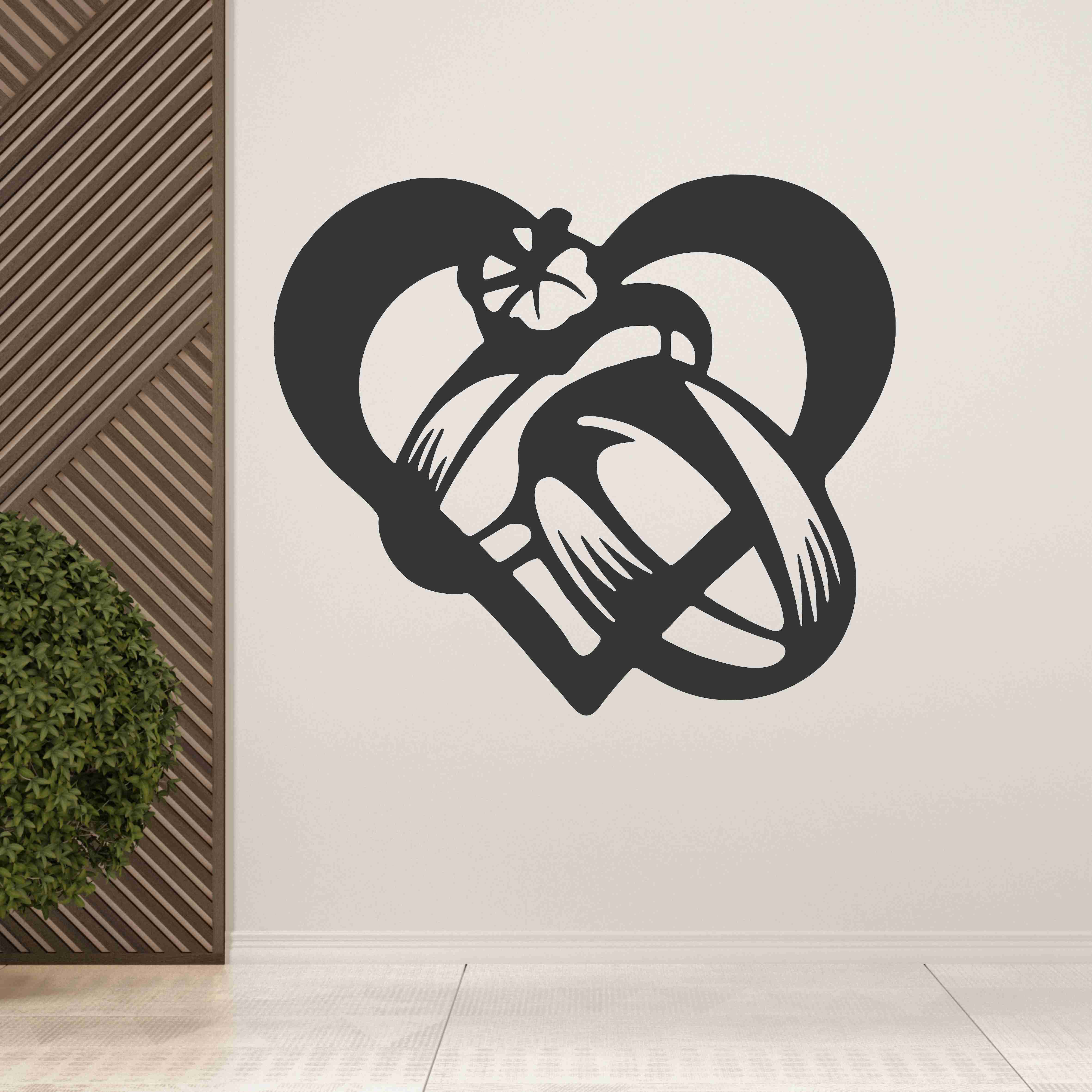 Svadobný obraz na stenu s obrúčkami