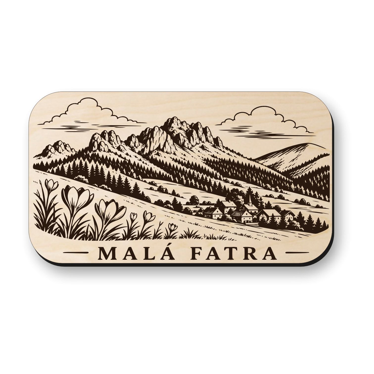 Drevená magnetka Malá Fatra - horská krajina Slovenska