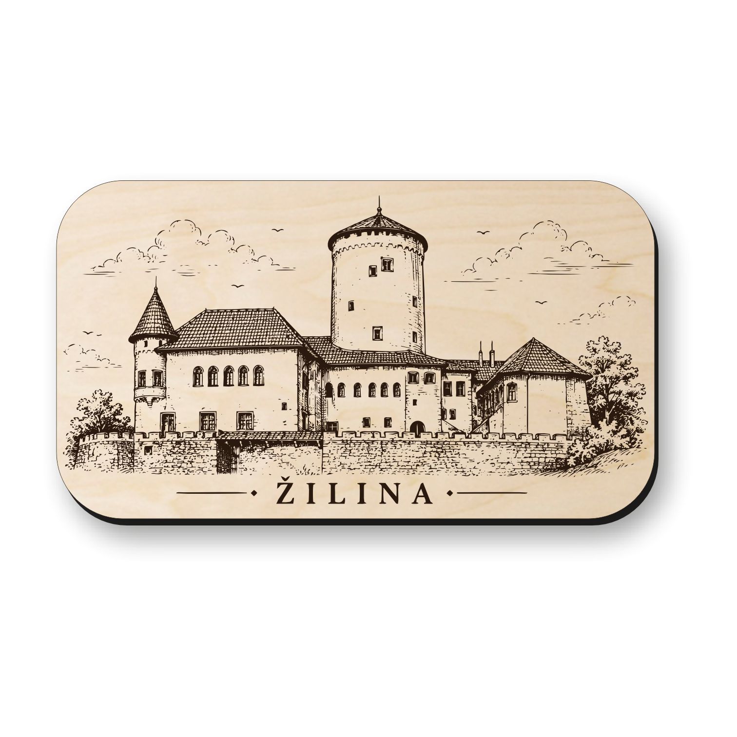 Drevená magnetka Žilina - Budatínsky zámok