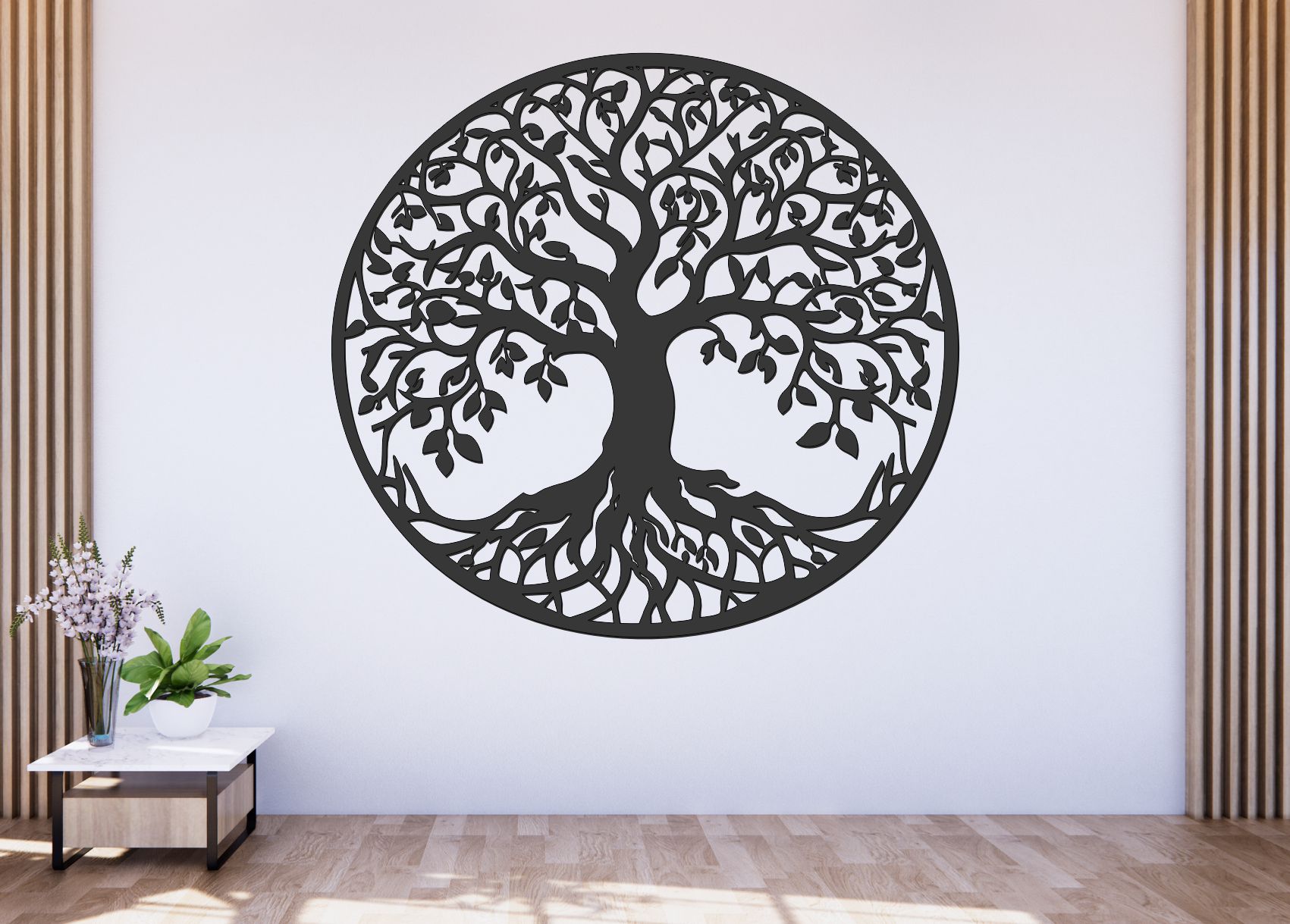 Drevený strom života na stenu – Kruhová harmónia