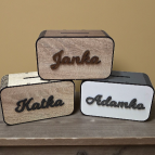 Drevená 3D pokladnička s menom alebo nápisom