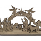 Drevený vyrezávaný betlehem – elegantná vianočná dekorácia