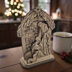 Vyrezávaná drevená Svätá rodina