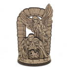 Drevený vianočný betlehem – Vyrezávaná Svätá rodina