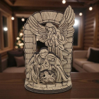 Drevený vianočný betlehem – Vyrezávaná Svätá rodina