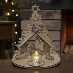 Drevený betlehem – Vianočná dekorácia so Svä­tou rodinou