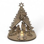 Drevený betlehem – Vianočná dekorácia so Svä­tou rodinou