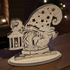 Drevený vianočný trpaslík s lampášom