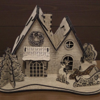 Drevený vianočný domček