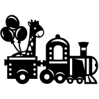 Drevený obrázok do detskej izby – Vláčik so žirafou