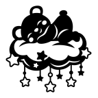 Drevený obrázok do detskej izby – Macko na oblaku