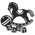 Drevený obrázok do detskej izby – Hojdací koník BABY