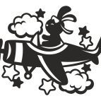 Drevený obrázok do detskej izby – Zajačik v lietadle