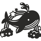 Drevený obrázok do detskej izby – Veľryba s dúhou