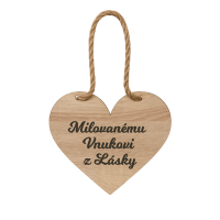 Drevené srdiečko – Milovanému vnukovi z lásky