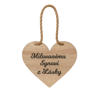 Drevené srdiečko – Milovanému Synovi z lásky