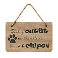 Drevená tabuľka - Outfit psíky