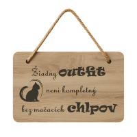 Drevená tabuľka - Outfit mačky