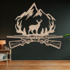 Drevený obraz – Poľovnícky motív s jeleňom