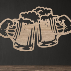 Drevený obraz – Pivové poháre