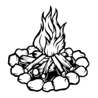 Kempingový oheň – Drevený obraz na stenu s motívom táboráku