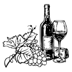 Vínový set – Fľaša a pohár vína – Drevený obraz na sten