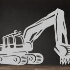 Drevený obraz na stenu – Bager s ramenom