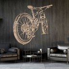 Drevený obraz - Horský bicykel v pohybe