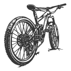 Drevený obraz - Horský bicykel v pohybe