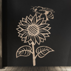 Drevený obraz – Slnečnica a včela