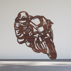 Drevený obraz na stenu – Motorkár v plnej rýchlost