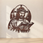 Drevený obraz na stenu – Ježiš Kristus s knihou