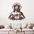 Drevený obraz na stenu – Ježiš Kristus so Srdcom