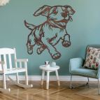 Drevený obraz – Bežiaci psík