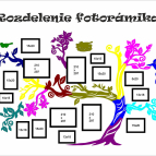 Drevený fotorámik na stenu – Rodinný strom s vtáčikmi a hniezdom