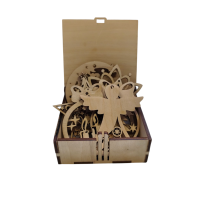 Sada drevených vianočných ozdôb – Veselé Vianoce (8 ks)