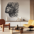 Drevený obraz na stenu – Silueta ženy v líniách