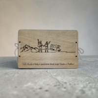 Drevená svadobná obálka na peniaze – turistický motív