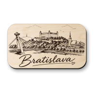 Drevená magnetka Bratislava - Bratislavský hrad a Most SNP