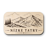 Drevená magnetka Nízke Tatry - horský hrebeň a turistika