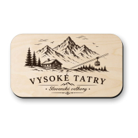 Drevená magnetka Vysoké Tatry - horský suvenír Slovensko