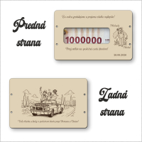 Drevená svadobná obálka na peniaze - Prvý milión pre novomanželov