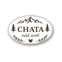 Drevená tabuľka na chatu - Chata náš svet - oválna dekorácia