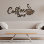 Drevený nápis na stenu – Coffee time