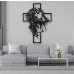 Drevený obraz na stenu - Ježiš na kríži pohľad hore