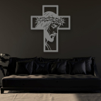 Drevený obraz na stenu - Ježiš na kríži profil