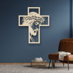 Drevený obraz na stenu - Ježiš na kríži profil